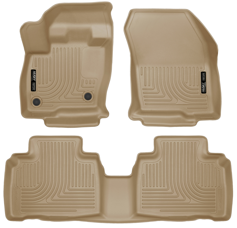 Ford Edge Floor Mats - Front + Rear - Husky Liners - WeatherBeater - Tan - 2015